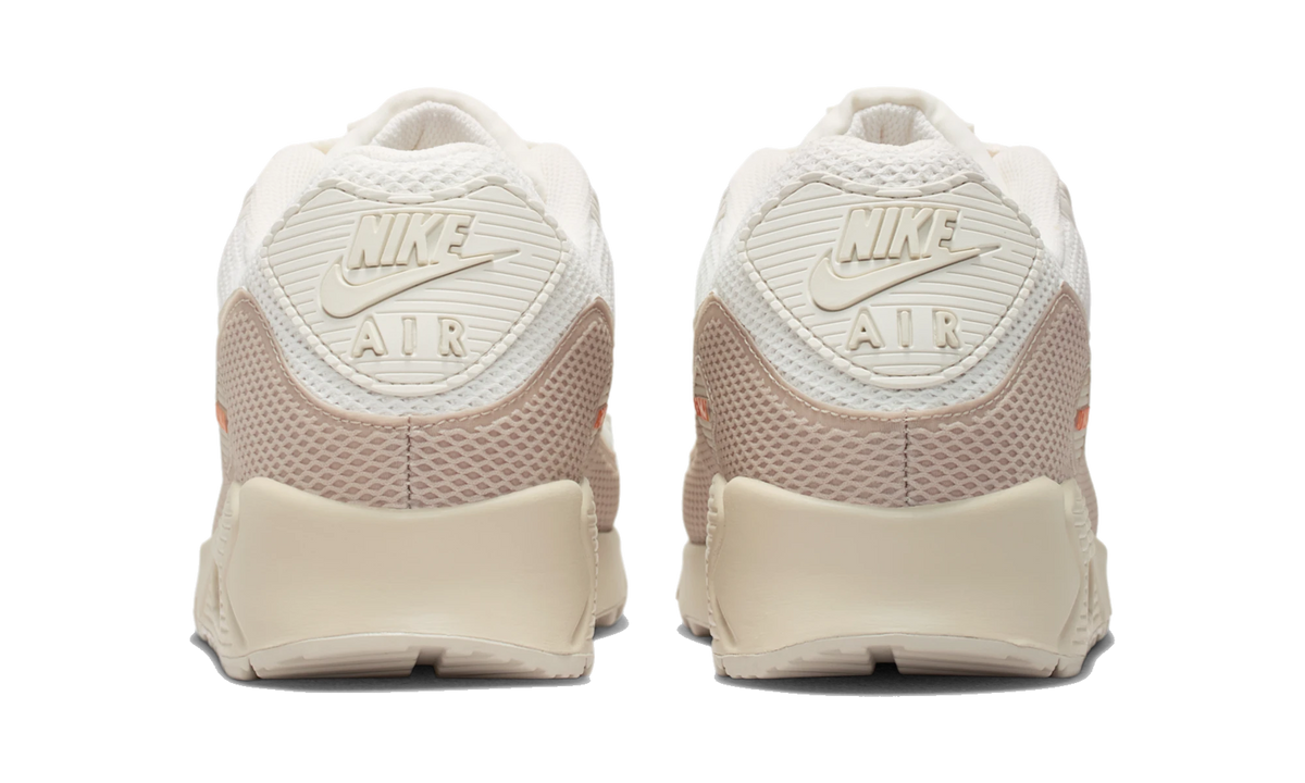 Overkicks - Nike Air Max 90 Premium Phantom/Cream II/Safety Orange/Light Orewood Brown (IM5759-001) - detalle talón