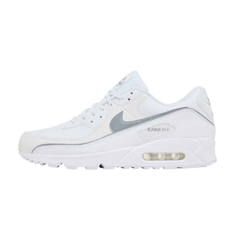 Overkicks - Nike Air Max 90 Premium White Metallic Silver Reflective (HV4517-100) - vista lateral