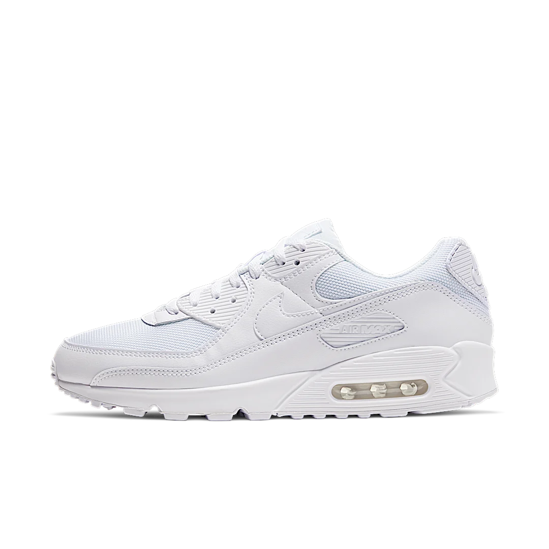 Overkicks - Nike Air Max 90 Recraft Triple White (CN8490-100) - vista lateral