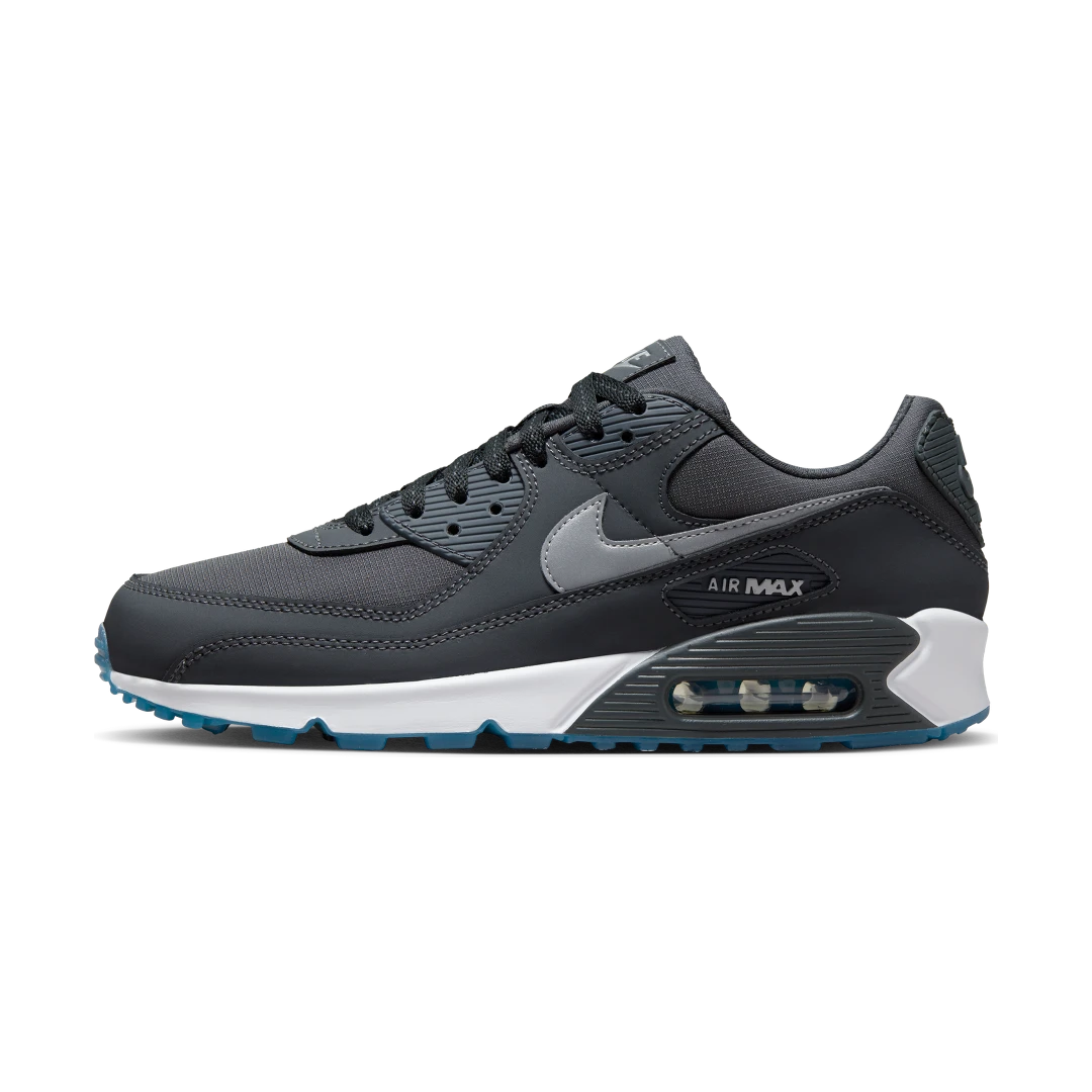 Overkicks - Nike Air Max 90 Reflective Swoosh Anthracite Industrial Blue (FV0381-001) - vista lateral