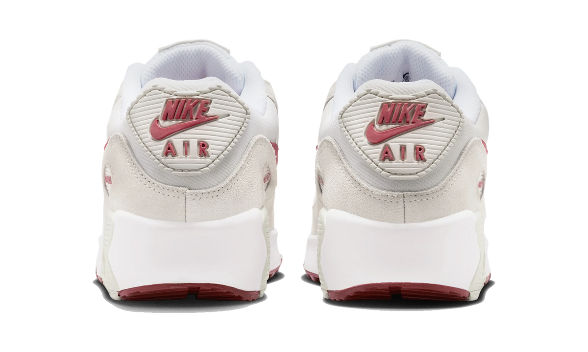 Overkicks - Nike Air Max 90 SE White Light Bone Crimson (II0742-100) - detalle talón