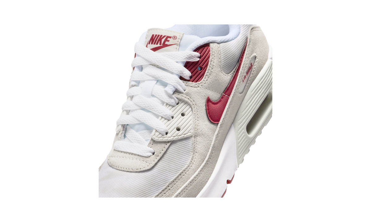 Overkicks - Nike Air Max 90 SE White Light Bone Crimson (II0742-100) - detalle lateral interior