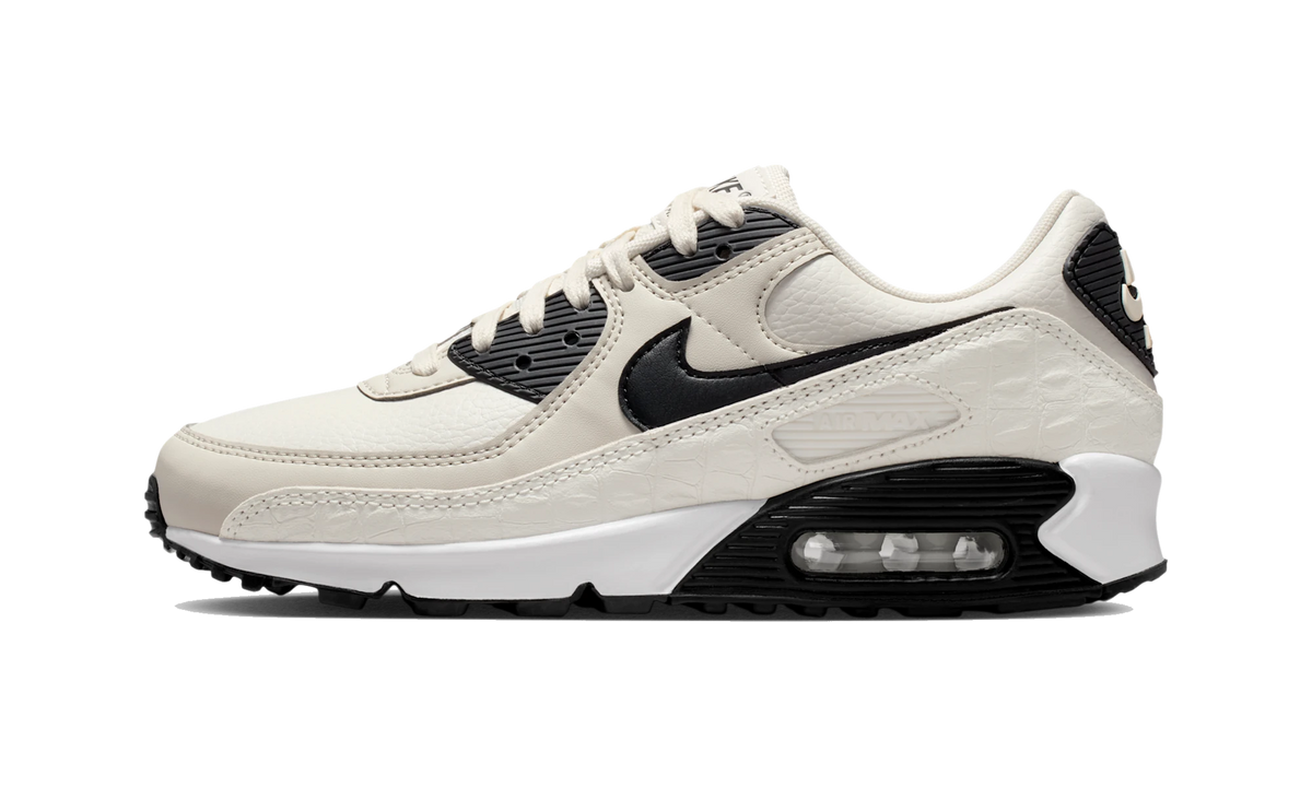 Overkicks - Nike Air Max 90 Sail Croc Print Phantom Black (IM3110-101) - vista lateral