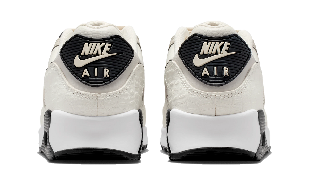 Overkicks - Nike Air Max 90 Sail Croc Print Phantom Black (IM3110-101) - detalle talón