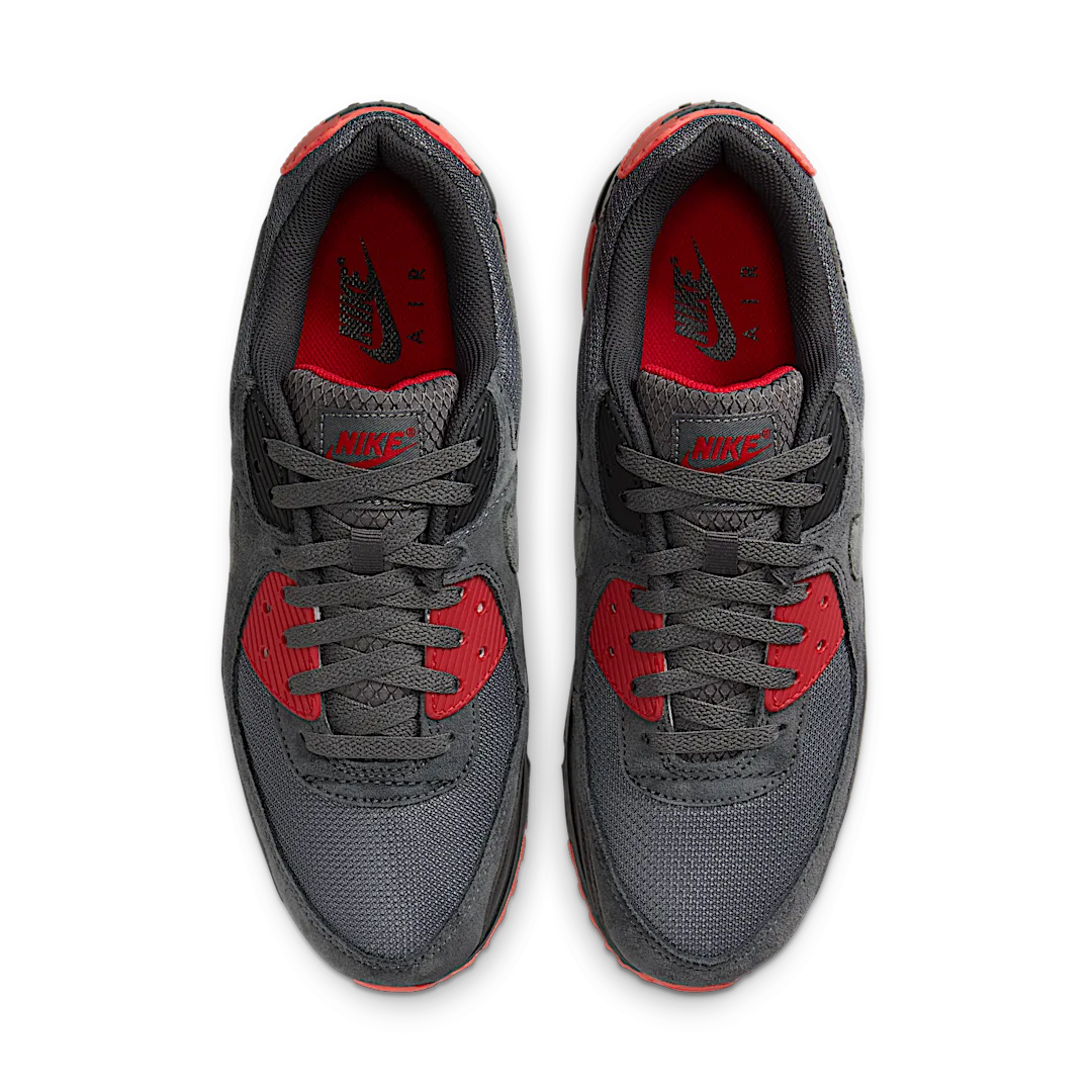 Overkicks - Nike Air Max 90 Smoke Grey Fire Red (DM0029-007) - par completo