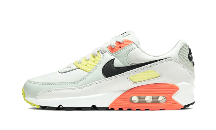 Overkicks - Nike Air Max 90 White Barely Green Bright Mango (CV8819-101) - vista lateral
