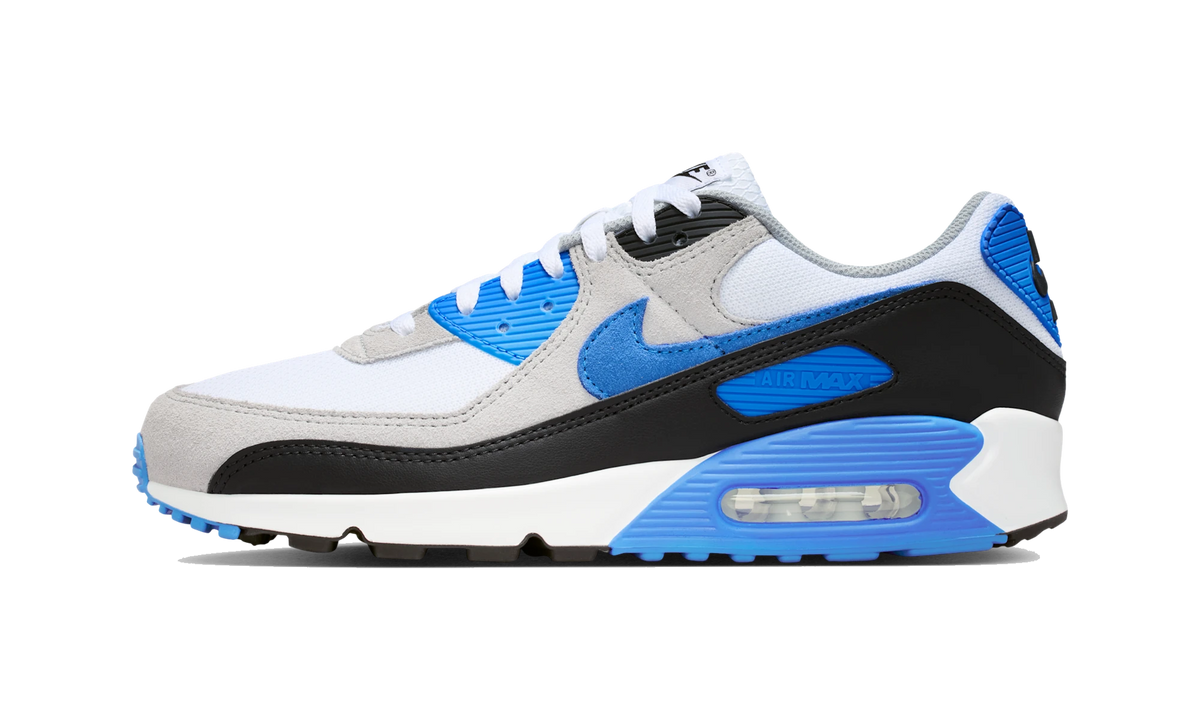 Overkicks - Nike Air Max 90 White Blue Crystal (DM0029-122) - vista lateral