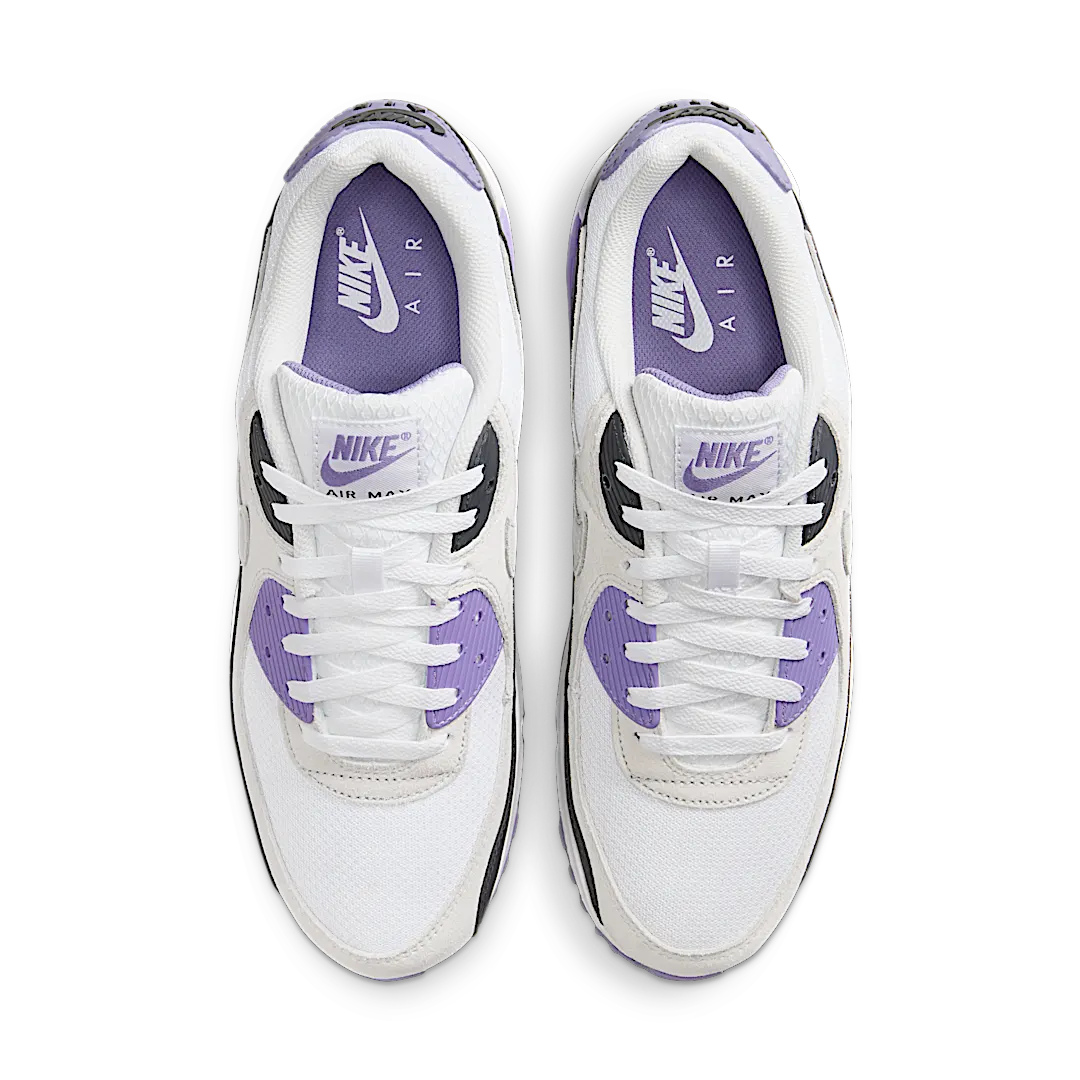 Overkicks - Nike Air Max 90 White Dusty Amethyst Photon Dust Light Smoke Grey (DM0029-114) - par completo