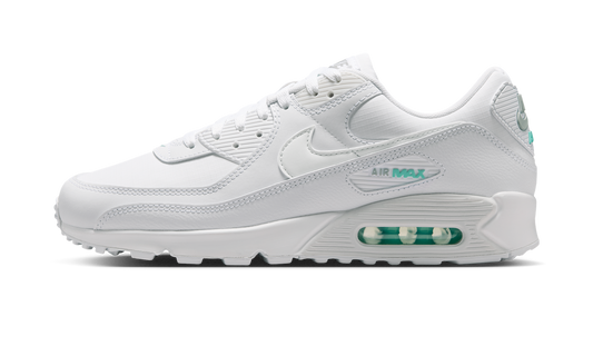 Overkicks - Nike Air Max 90 White Hyper Turquoise (IB7680-101) - vista lateral