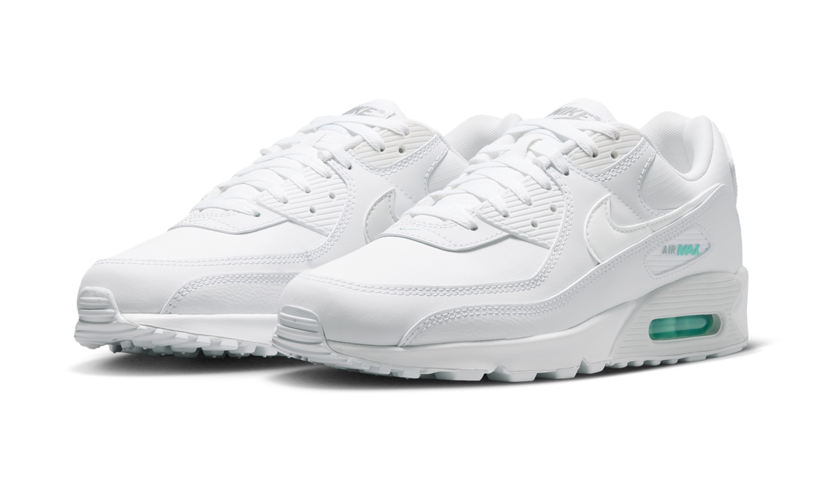 Overkicks - Nike Air Max 90 White Hyper Turquoise (IB7680-101) - vista trasera