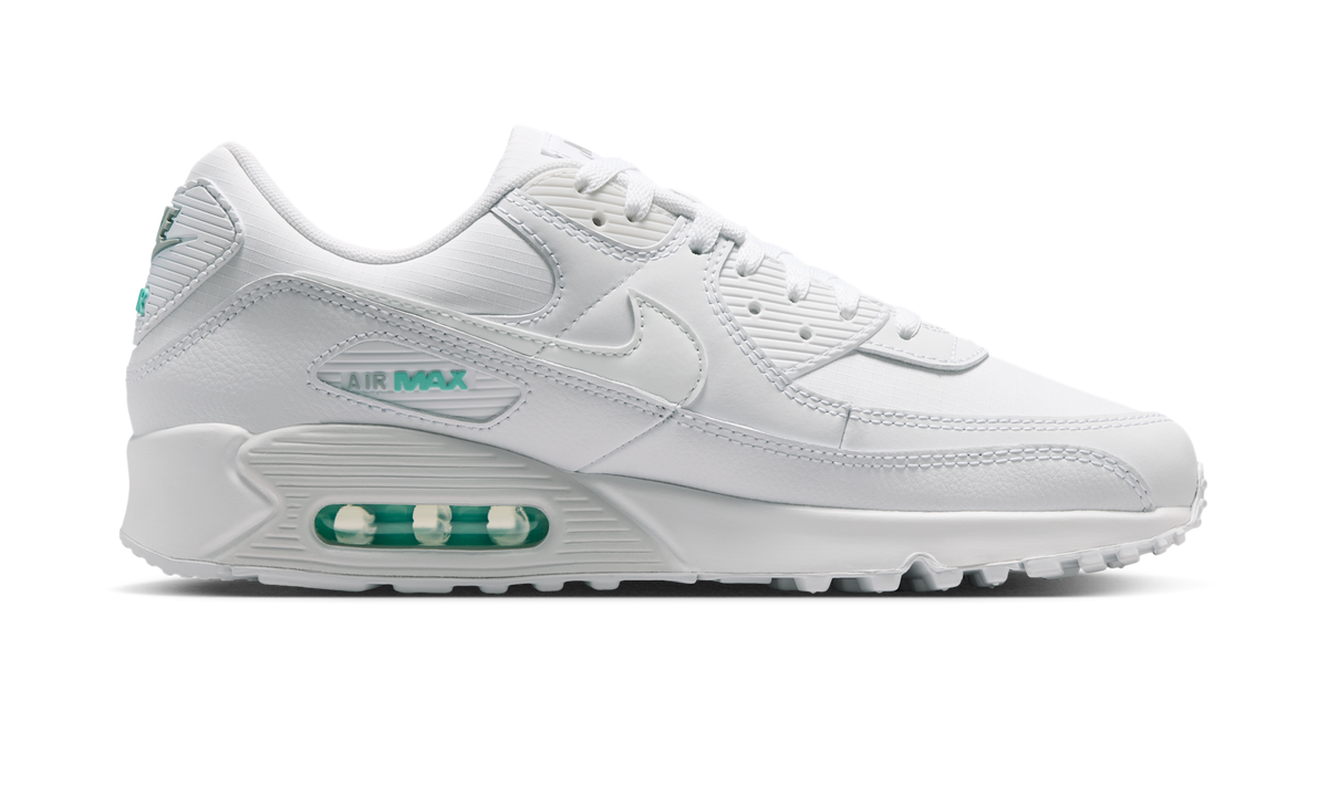 Overkicks - Nike Air Max 90 White Hyper Turquoise (IB7680-101) - detalle suela