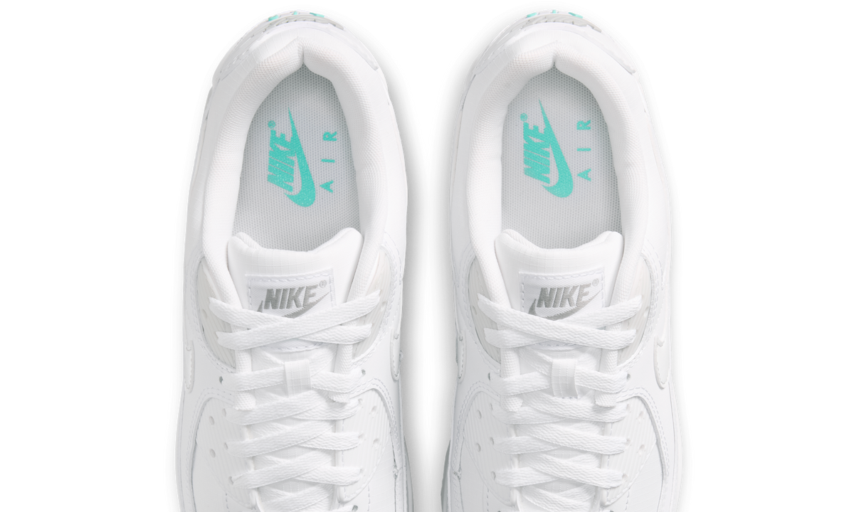 Overkicks - Nike Air Max 90 White Hyper Turquoise (IB7680-101) - vista superior