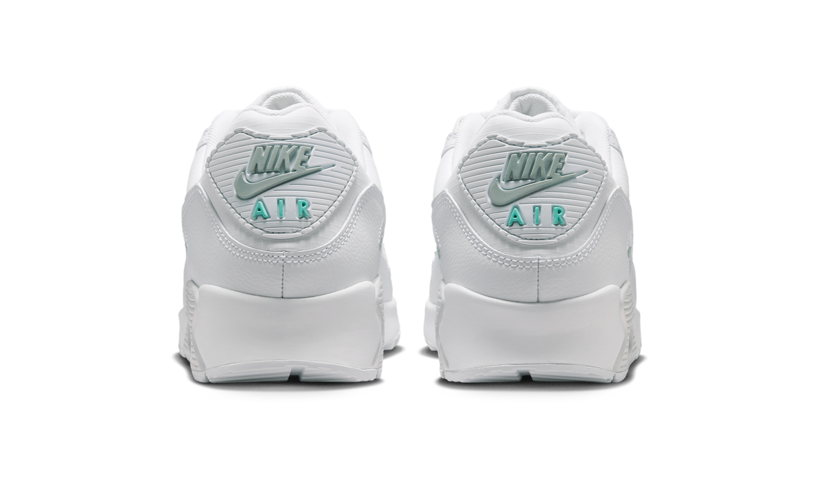 Overkicks - Nike Air Max 90 White Hyper Turquoise (IB7680-101) - detalle talón