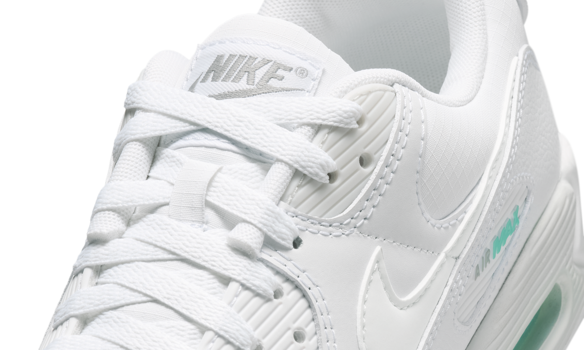 Overkicks - Nike Air Max 90 White Hyper Turquoise (IB7680-101) - detalle lateral interior