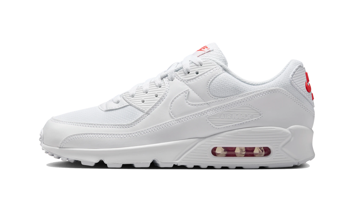Overkicks - Nike Air Max 90 White Light Crimson (DM0029-118) - vista lateral