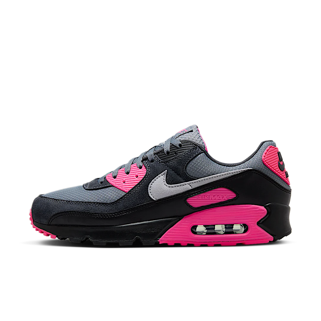 Overkicks - Nike Air Max 90 Wolf Grey Hyper Pink (DM0029-010) - vista lateral