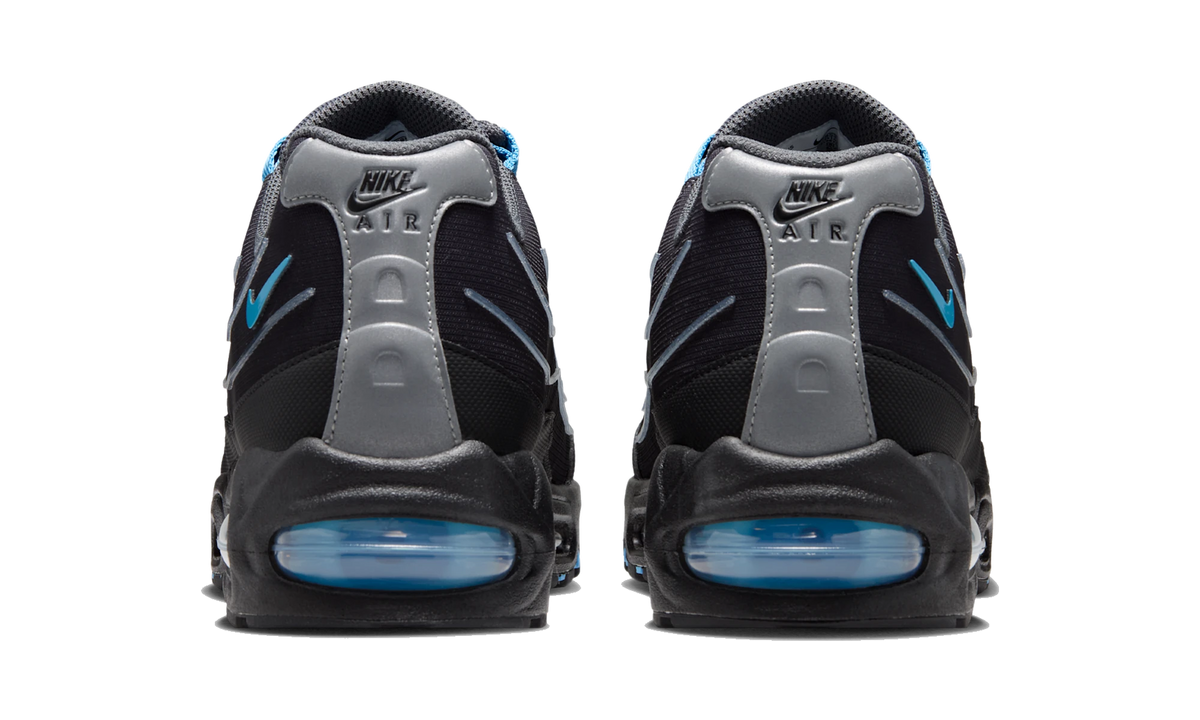 Overkicks - Nike Air Max 95 Big Bubble Tech Black University Blue (IH7853-002) - detalle talón
