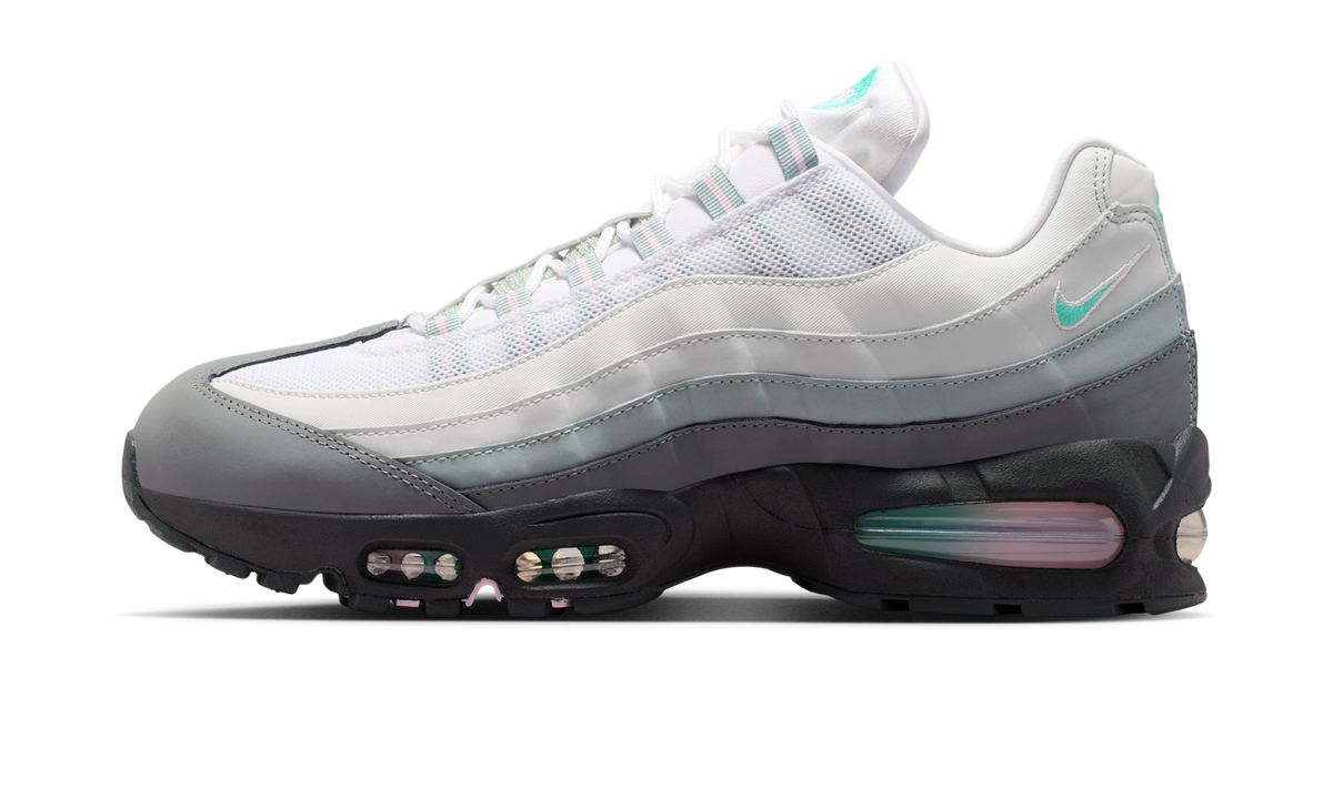 Overkicks - Nike Air Max 95 Big Bubble White Hyper Turquoise Pink Foam (IR1473-060) - vista lateral