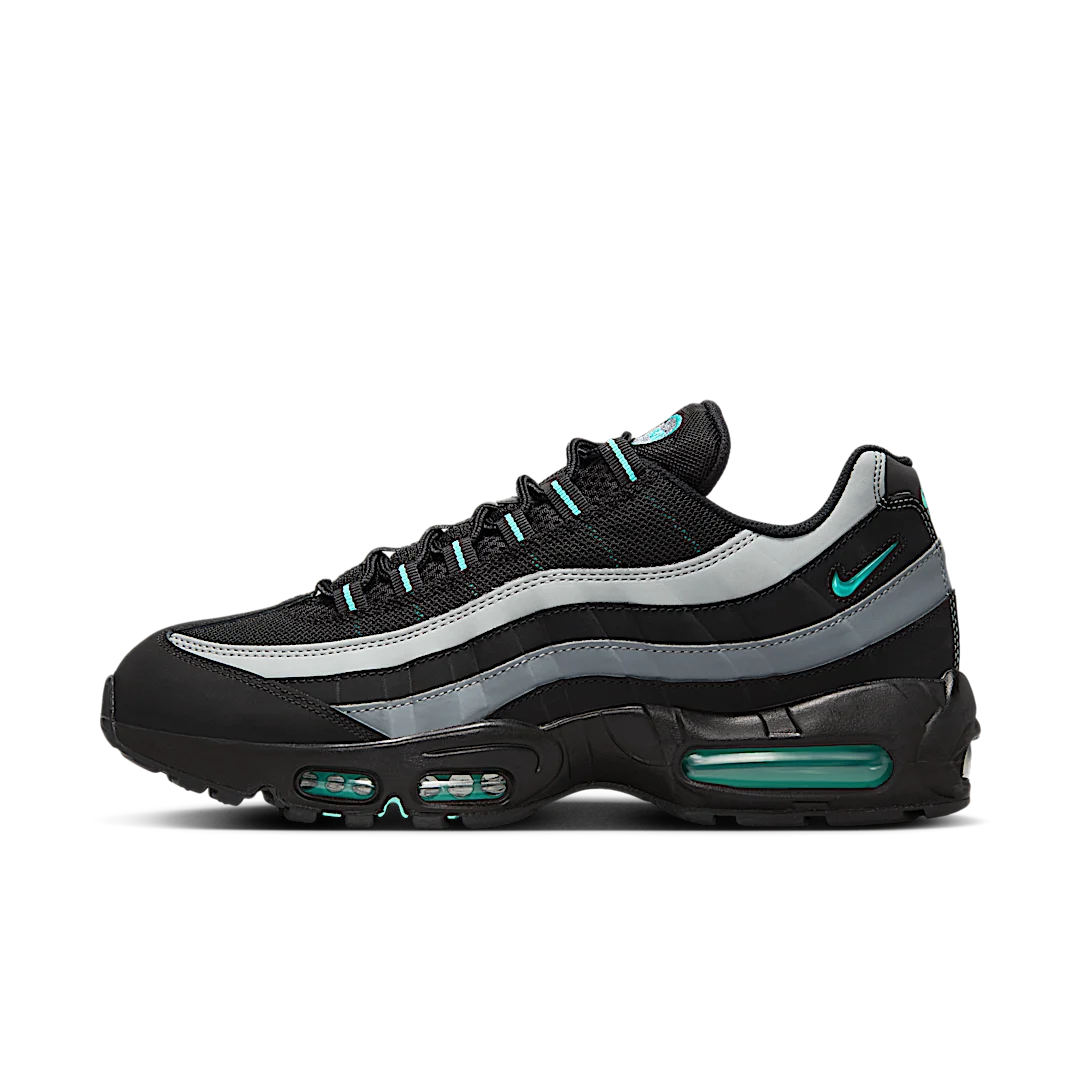 Overkicks - Nike Air Max 95 Black Aurora Green (HV6062-001) - vista lateral