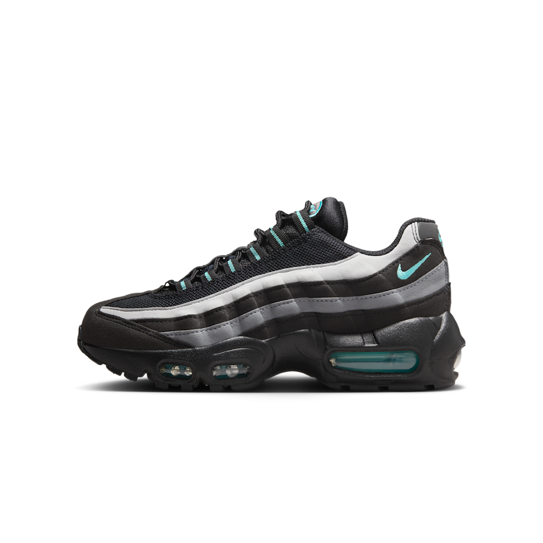 Overkicks - Nike Air Max 95 Black Aurora Green (GS) (IB2871-002) - vista lateral