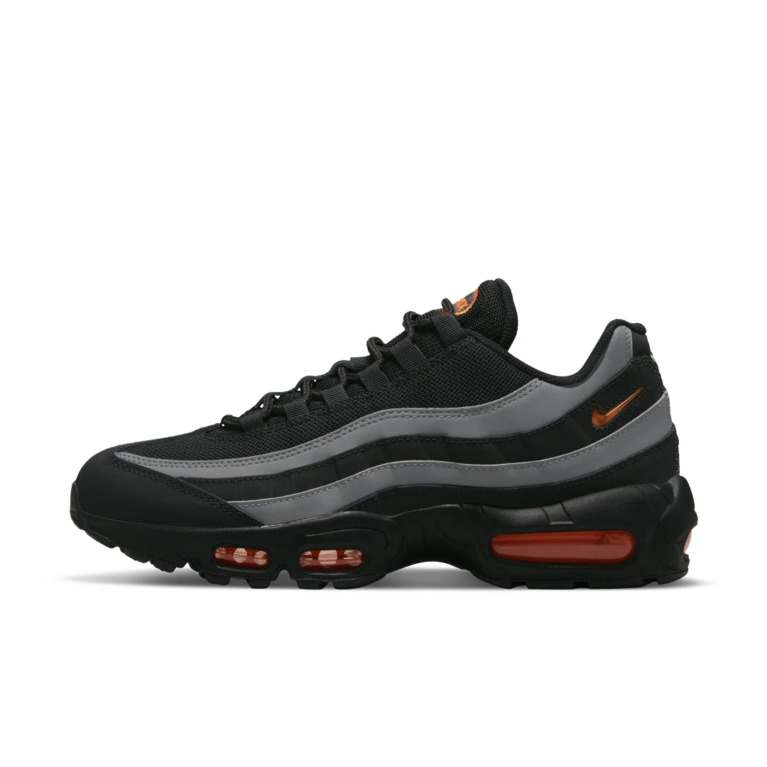 Overkicks - Nike Air Max 95 Black Grey Safety Orange (DX2657-001) - vista lateral