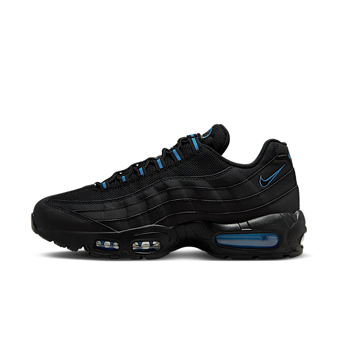 Overkicks - Nike Air Max 95 Black University Blue (FJ4217-002) - vista lateral