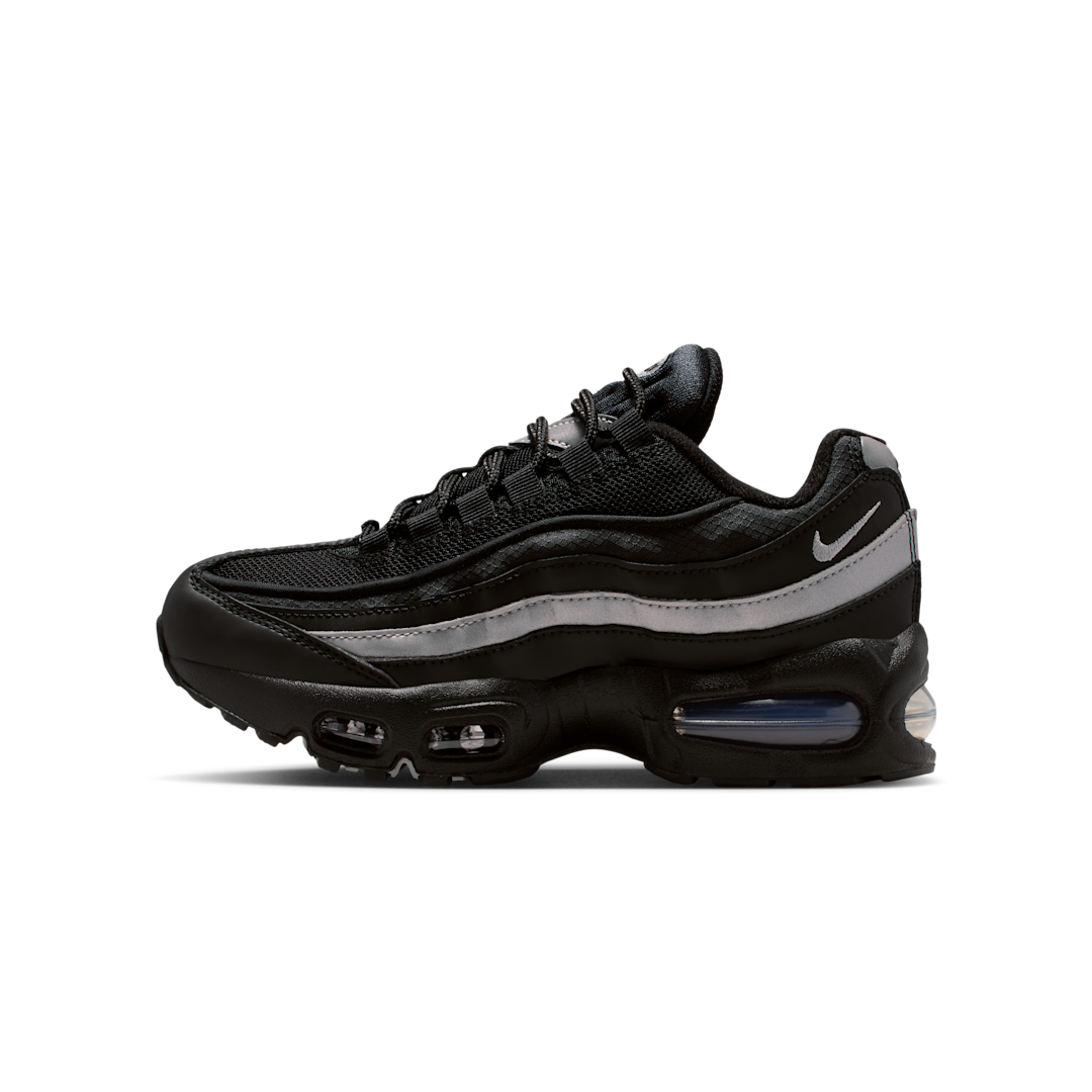 Overkicks - Nike Air Max 95 Black White Metallic Silver (GS) (II4130-013) - vista lateral