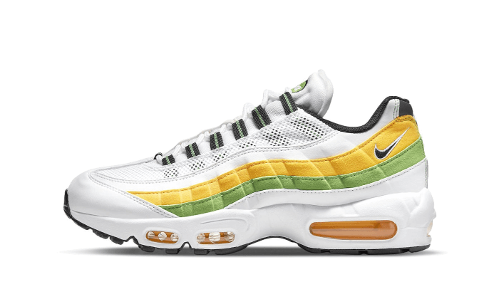 Overkicks - Nike Air Max 95 Essential White Green Apple Tour Yellow (DQ3429-100) - vista lateral
