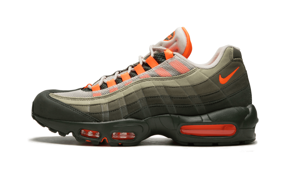 Overkicks - Nike Air Max 95 OG Neutral Olive Total Orange (AT2865-200) - vista lateral