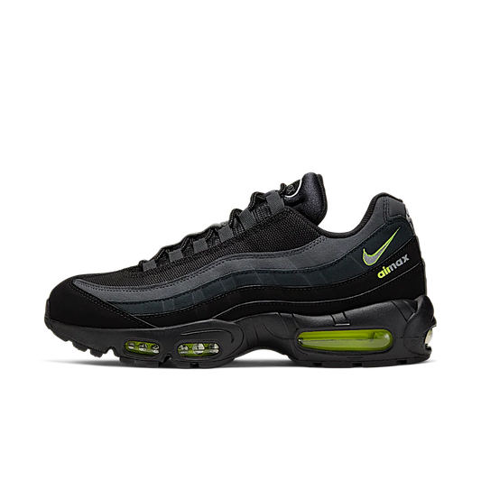 Overkicks - Nike Air Max 95 Retro Logo Black Grey Volt (CV1635-002) - vista lateral