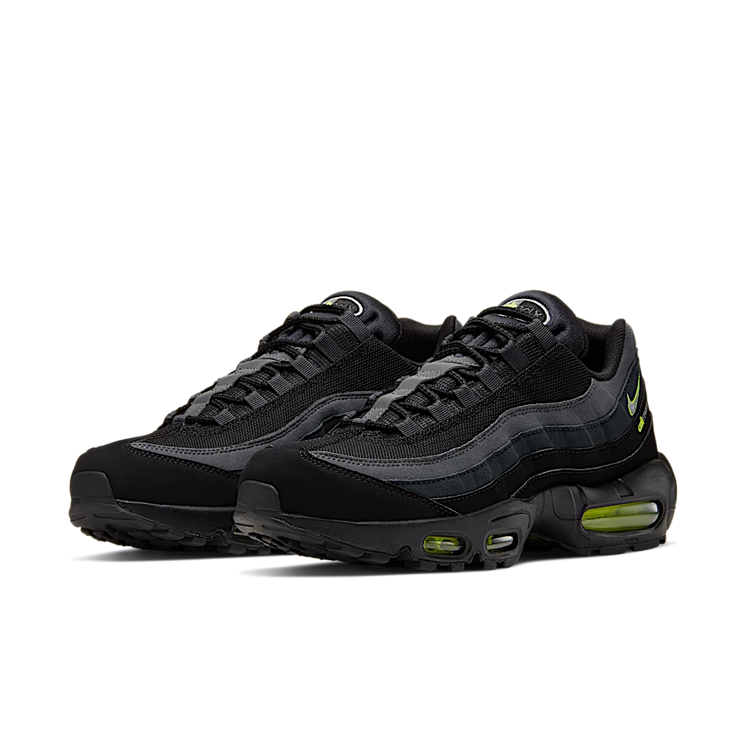 Overkicks - Nike Air Max 95 Retro Logo Black Grey Volt (CV1635-002) - vista trasera