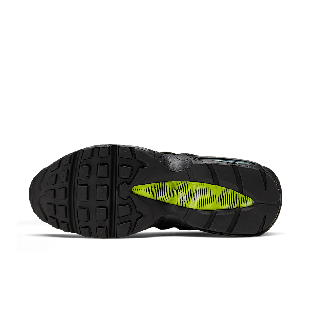 Overkicks - Nike Air Max 95 Retro Logo Black Grey Volt (CV1635-002) - detalle suela