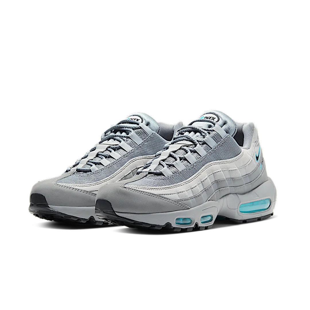 Overkicks - Nike Air Max 95 Retro Logo Grey Aqua (CV1635-001) - vista trasera