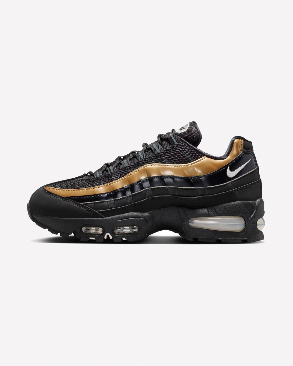 Overkicks - Nike Air Max 95 SE Big Bubble Black Metallic Gold (Womens) (IR1129-001) - vista lateral