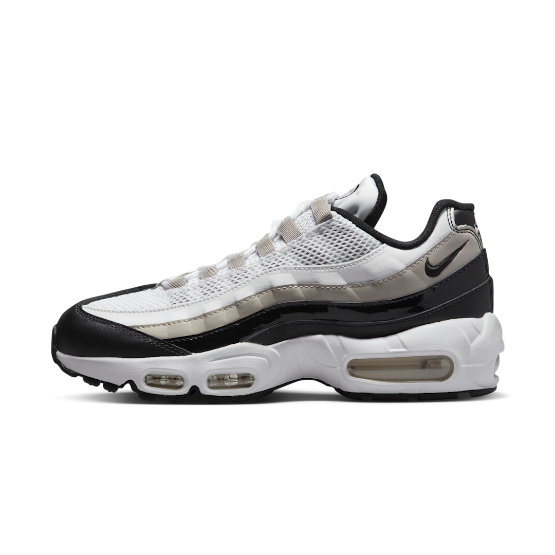 Overkicks - Nike Air Max 95 White Light Iron Ore Black Patent (DR2550-100) - vista lateral