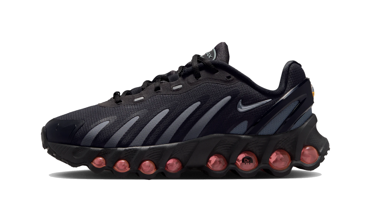 Overkicks - Nike Air Max Dn8 Black Light Smoke Grey Crimson (HF7310-019) - vista lateral