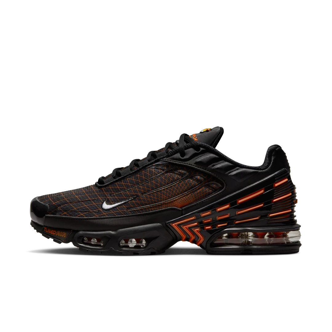 Overkicks - Nike Air Max Plus 3 Black Orange Spirograph (FB3352-001) - vista lateral