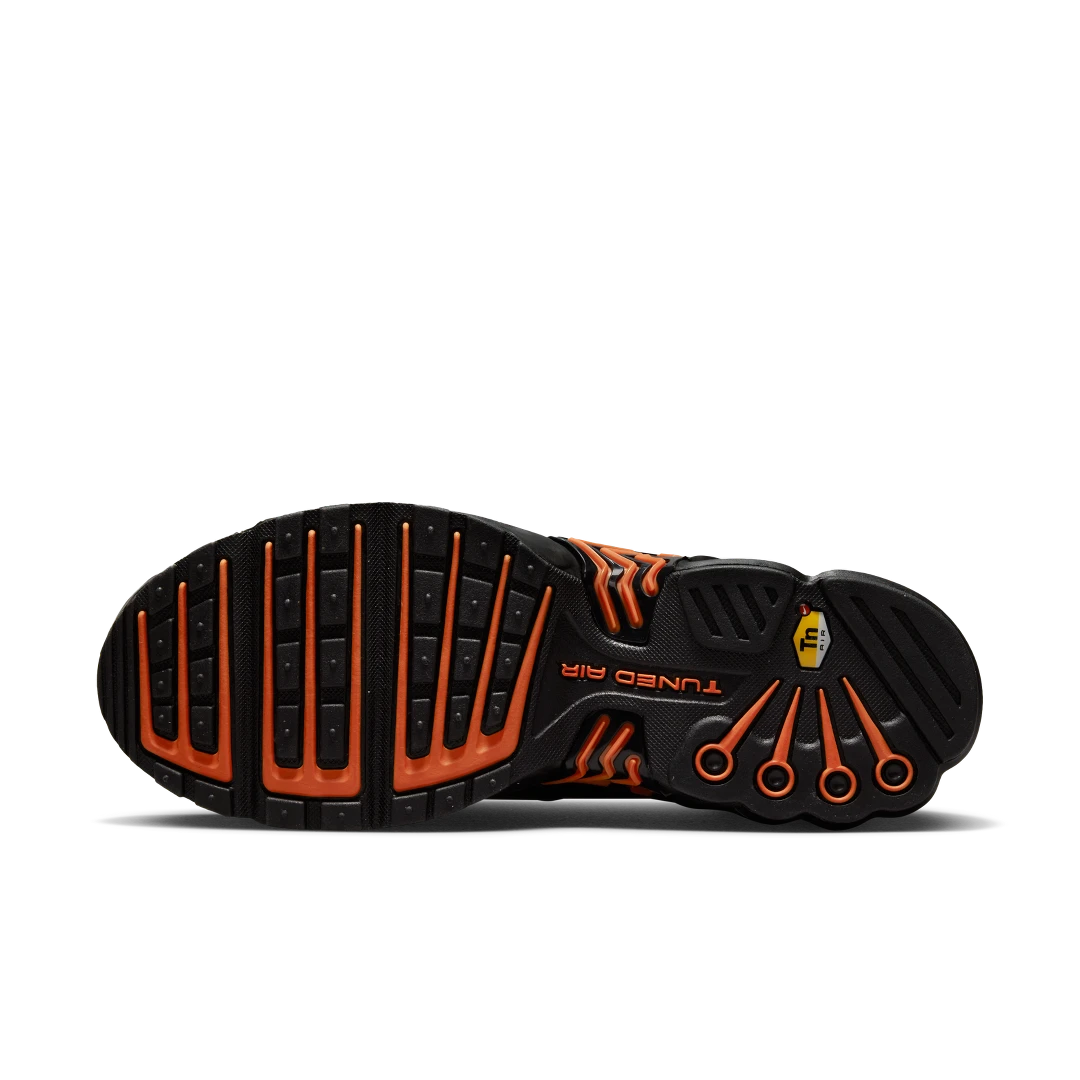 Overkicks - Nike Air Max Plus 3 Black Orange Spirograph (FB3352-001) - detalle suela