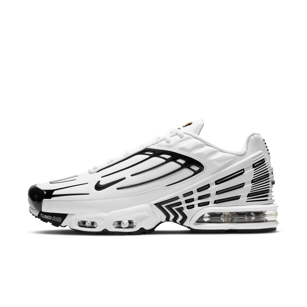 Overkicks - Nike Air Max Plus 3 Leather White Black (CK6716-100) - vista lateral