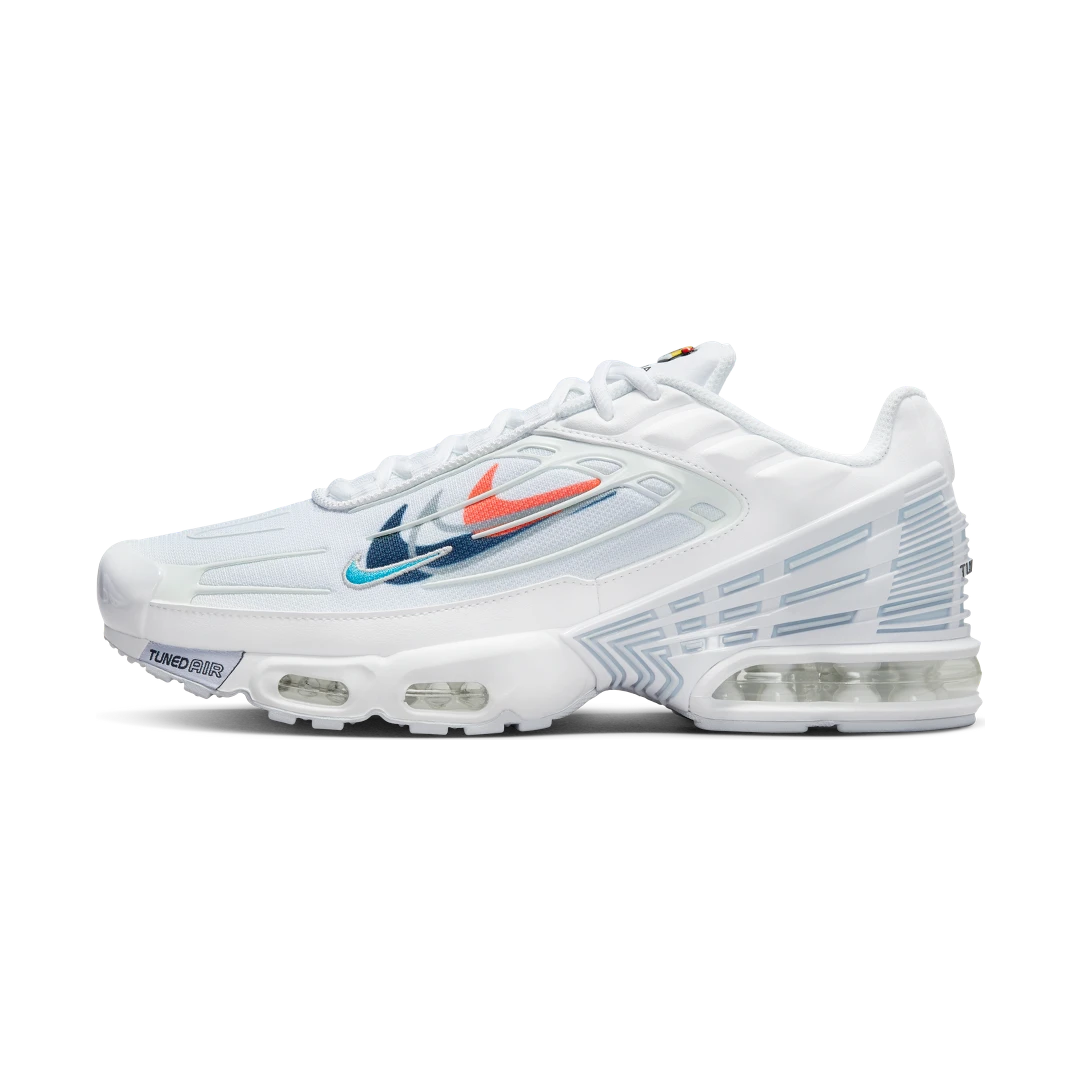 Overkicks - Nike Air Max Plus 3 Multi Swoosh White Midnight Navy (FJ4225-100) - vista lateral
