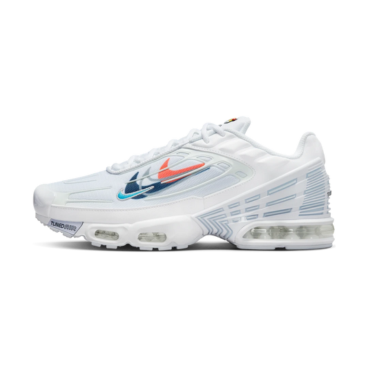 Overkicks - Nike Air Max Plus 3 Multi Swoosh White Midnight Navy (FJ4225-100) - vista lateral