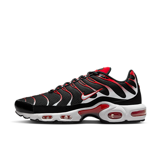 Overkicks - Nike Air Max Plus Black White University Red (DM0032-004) - vista lateral