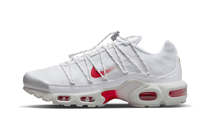 Overkicks - Nike Air Max Plus Lace Utility White University Red (Womens) (FN3488-100) - vista lateral