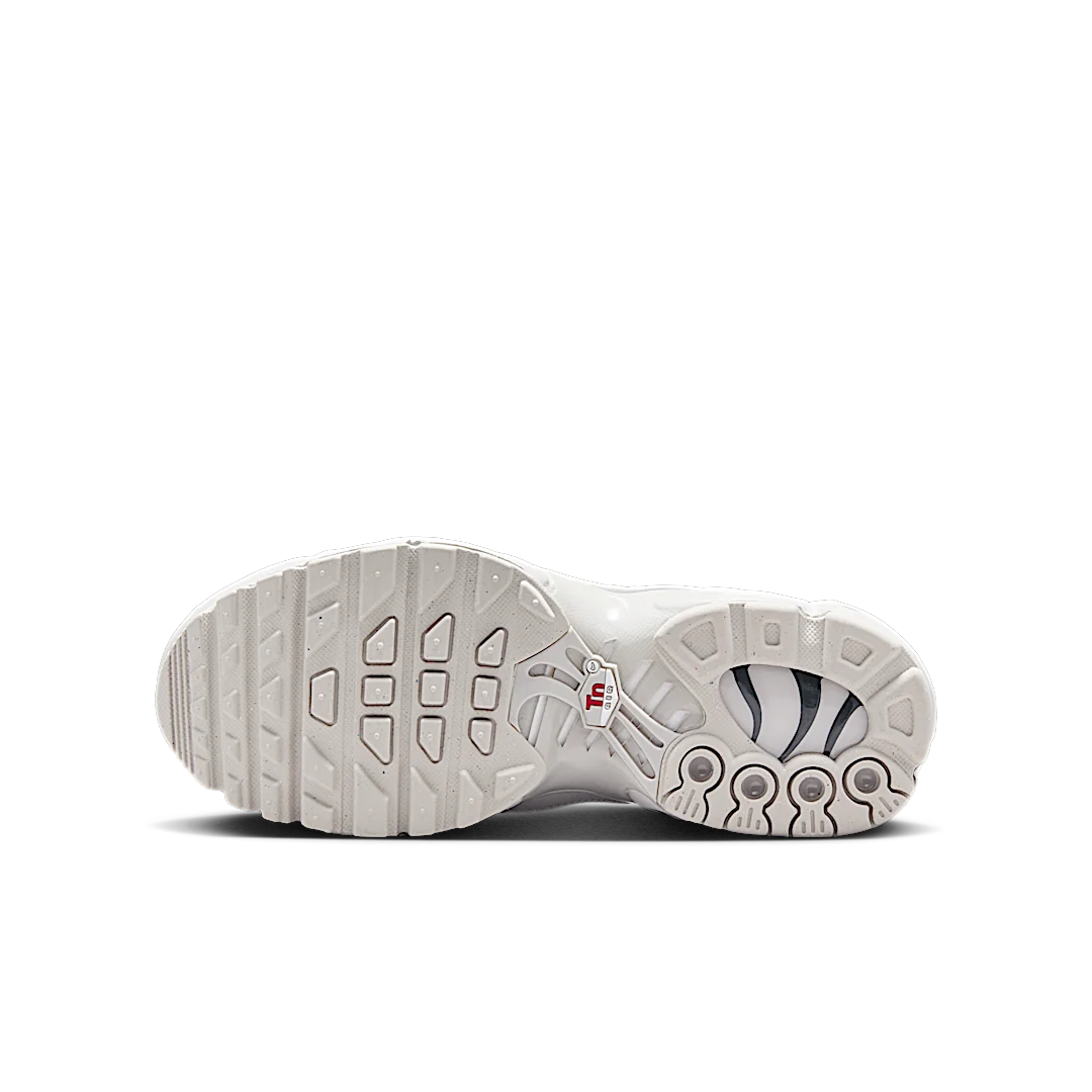 Overkicks - Nike Air Max Plus Light Iron Ore Gym Red Smoke Grey Metallic Silver (FZ0977-001) - detalle suela