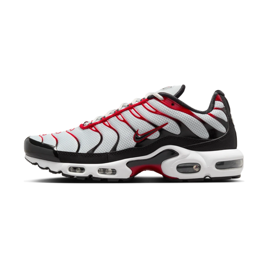 Overkicks - Nike Air Max Plus Pure Platinum Black University Red (FN6949-002) - vista lateral