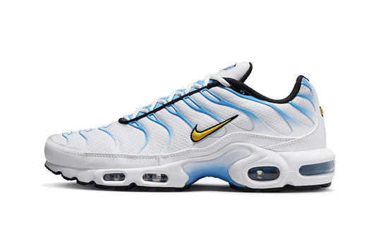 Overkicks - Nike Air Max Plus White University Blue Gold (DM0032-101) - vista lateral