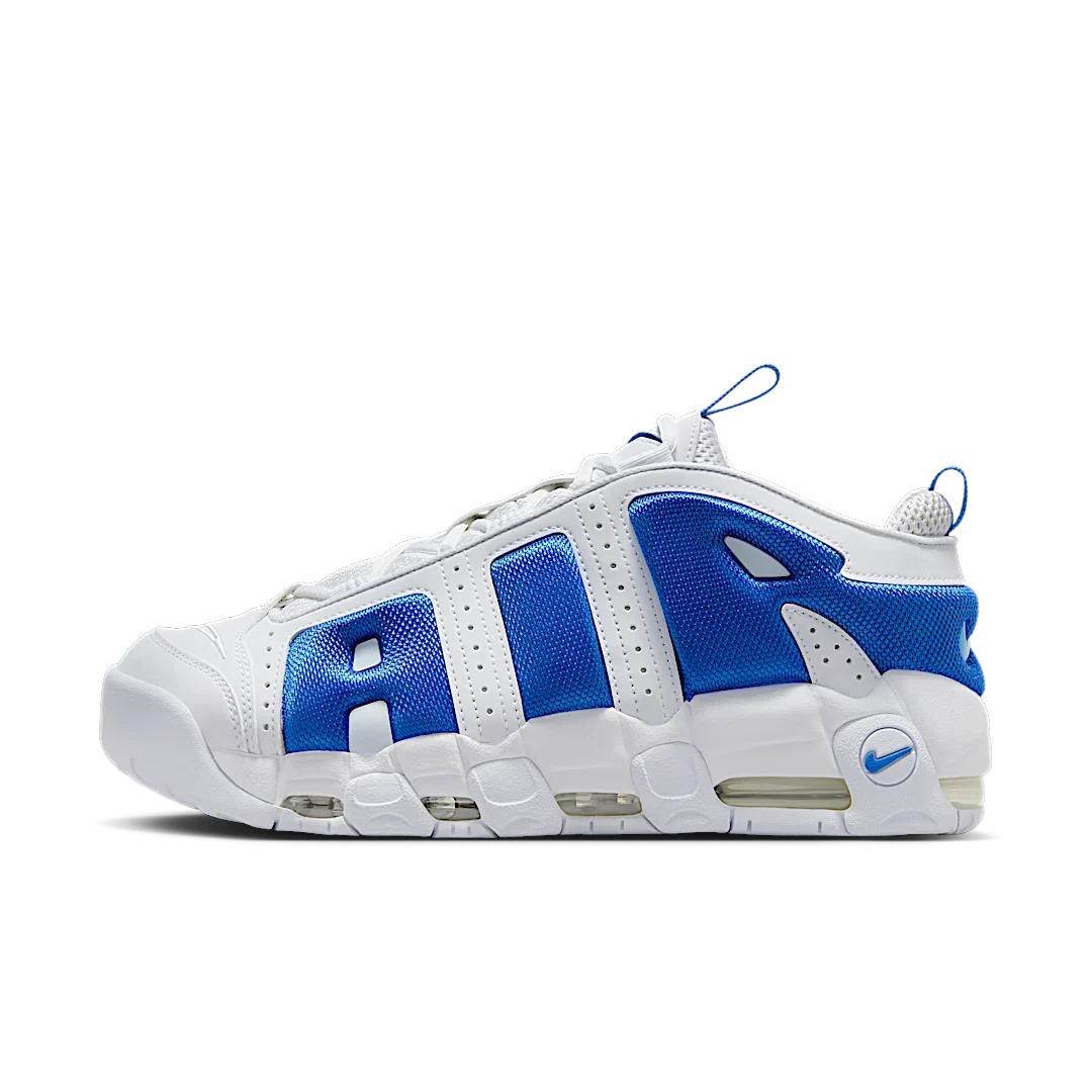 Overkicks - Nike Air More Uptempo Low White Hyper Royal (FZ3055-101) - vista lateral
