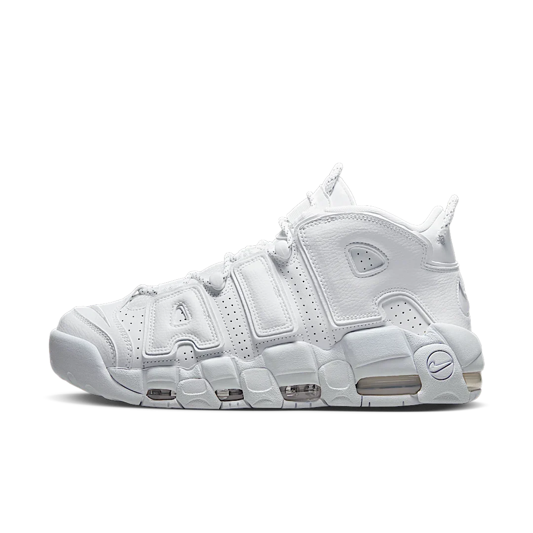 Overkicks - Nike Air More Uptempo Triple White (921948-100) - vista lateral