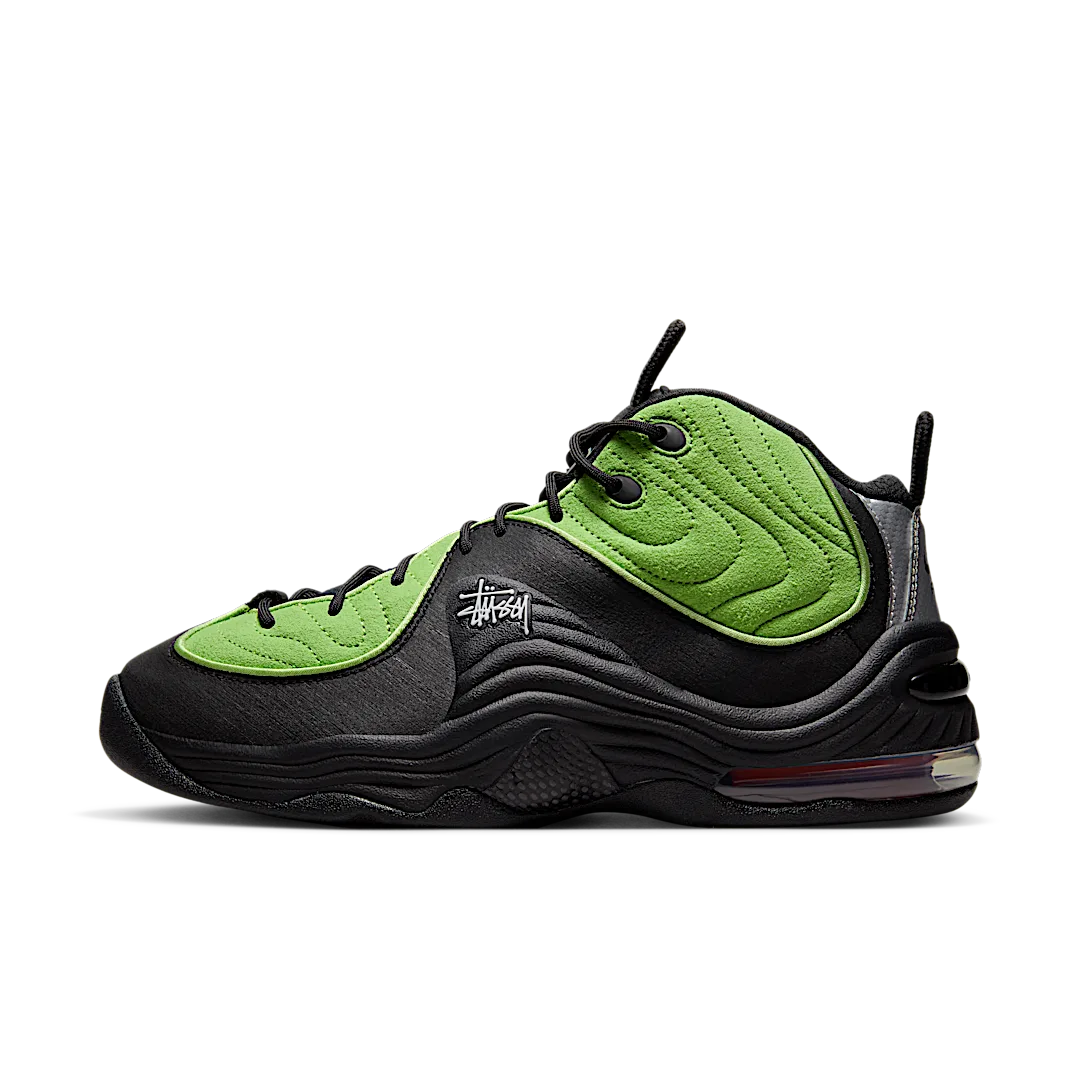 Overkicks - Nike Air Penny 2 Stussy Vivid Green Black (DX6933-300) - vista lateral