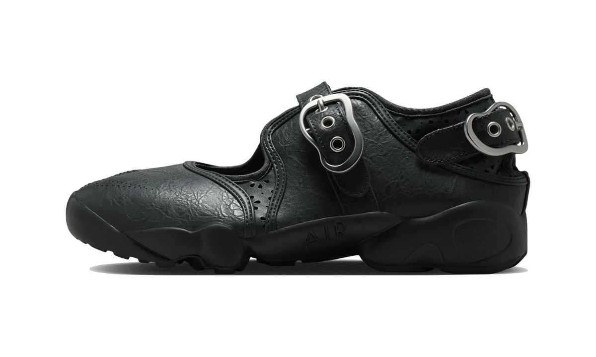 Overkicks - Nike Air Rift Leather Anthracite Metallic Silver (Womens) (IR5863-060) - vista lateral